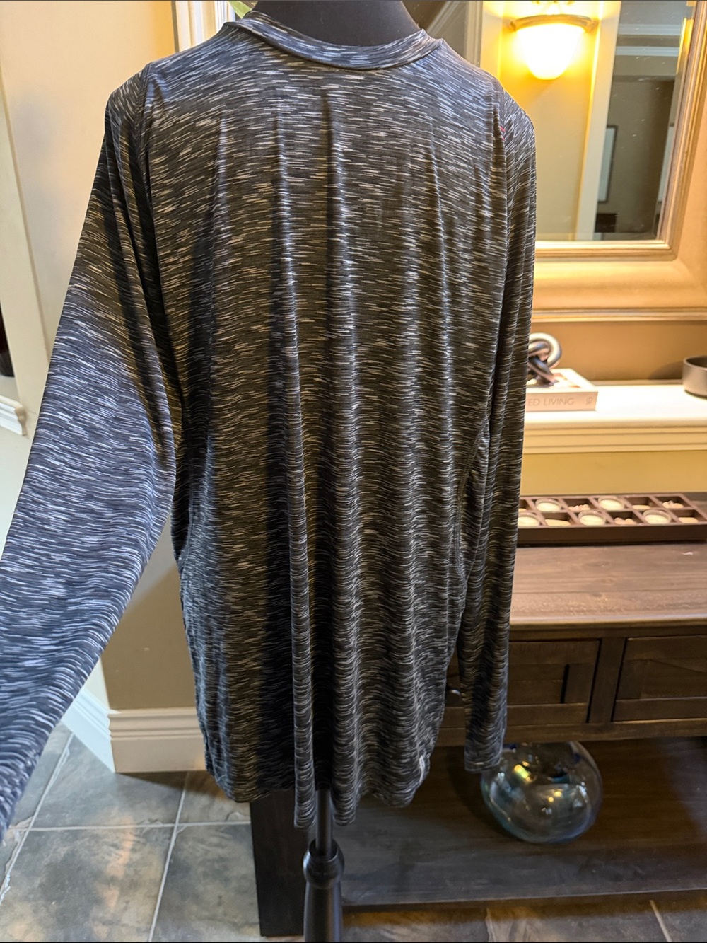 RBX Men's Long Sleeve Heathered Black Performance Shirt